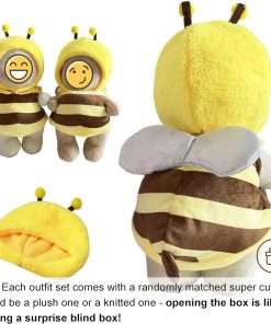 Cute Dog Costume Onesie Bumble Bee Pet Clothes Halloween Shirt Hoodie for Puppy Cat with Fun Wings & Surprise Antenna Hat - 4