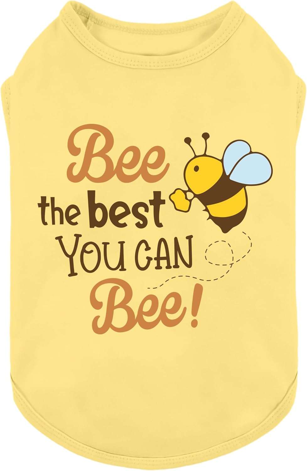 Fitwarm Bee The Best You Can Dog Shirt, Summer Clothes for Small Dogs Boy Girl, Funny Pet Outfit, Yellow, Brown, Blue, Small - 1