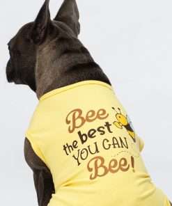 Fitwarm Bee The Best You Can Dog Shirt, Summer Clothes for Small Dogs Boy Girl, Funny Pet Outfit, Yellow, Brown, Blue, Small - 2