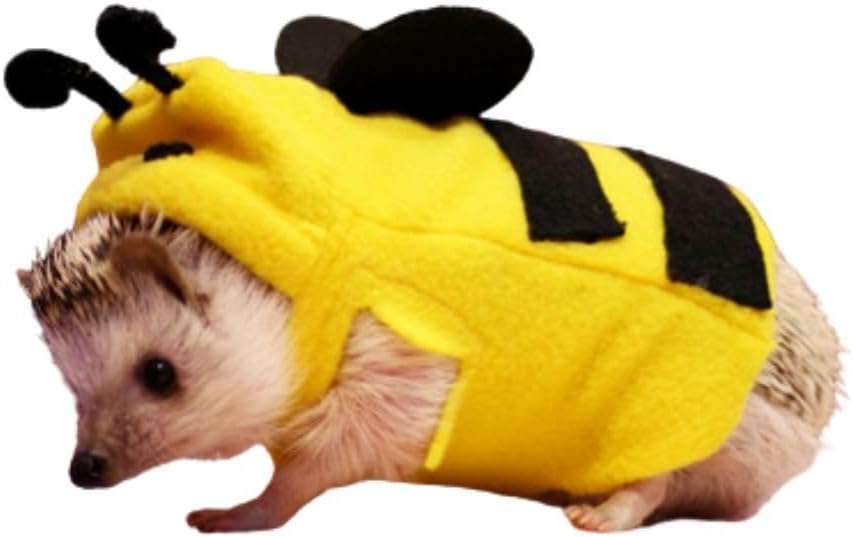 Hedgehog Costume Bee Clothes for Hedgehogs Small Animal Apparel Polar Fleece Handmade Hedgehog Hoodie Dress Up Accessories Outfit for Cosplay Halloween Christmas Party Pet Supplies - 1