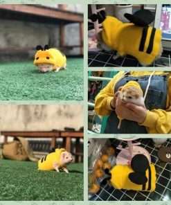 Hedgehog Costume Bee Clothes for Hedgehogs Small Animal Apparel Polar Fleece Handmade Hedgehog Hoodie Dress Up Accessories Outfit for Cosplay Halloween Christmas Party Pet Supplies - 2