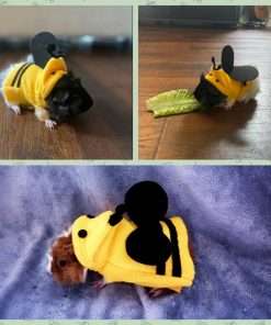 Hedgehog Costume Bee Clothes for Hedgehogs Small Animal Apparel Polar Fleece Handmade Hedgehog Hoodie Dress Up Accessories Outfit for Cosplay Halloween Christmas Party Pet Supplies - 3