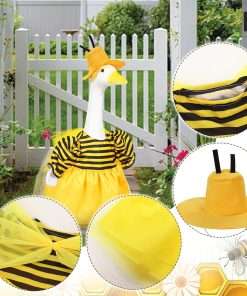 Porch Goose Outfits, Summer Geese Bee Clothes with Hat for 23'' Garden Goose Statues Cute Costume Outdoor Patio Lawn Art Decoration - 5