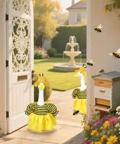Porch Goose Outfits, Summer Geese Bee Clothes with Hat for 23'' Garden Goose Statues Cute Costume Outdoor Patio Lawn Art Decoration - 6