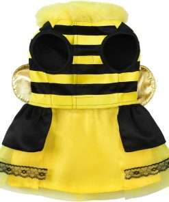 Relibeauty Dog Bee Costume, Cute Cat Bumblebee Dress with Headband and Wings for Halloween Themed Party, Yellow, XS - 2