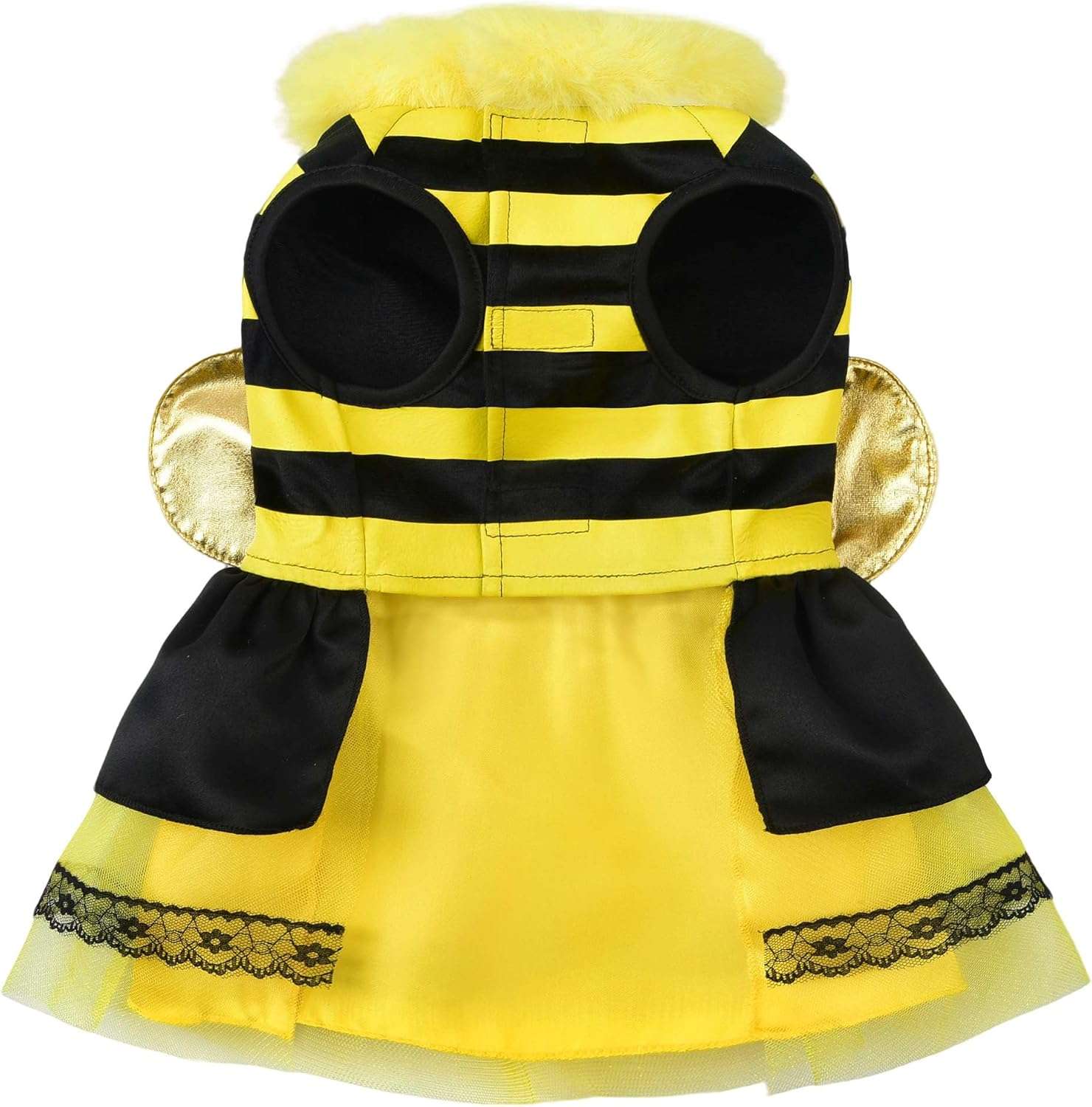 Relibeauty Dog Bee Costume, Cute Cat Bumblebee Dress with Headband and Wings for Halloween Themed Party, Yellow, XS - 2