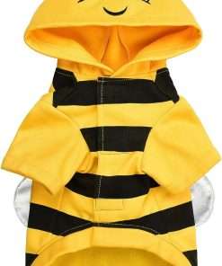 Relibeauty Dog Bee Costume, Cute Cat Bumblebee Outfit with Cap and Wings for Halloween Themed Party, Yellow, XS - 2