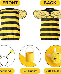 DECOHS Halloween Queen Bee and Beekeeper Costume, Halloween Cosplay Bees Beekeeping Suit Outfit for Halloween Party Dress Up - 3