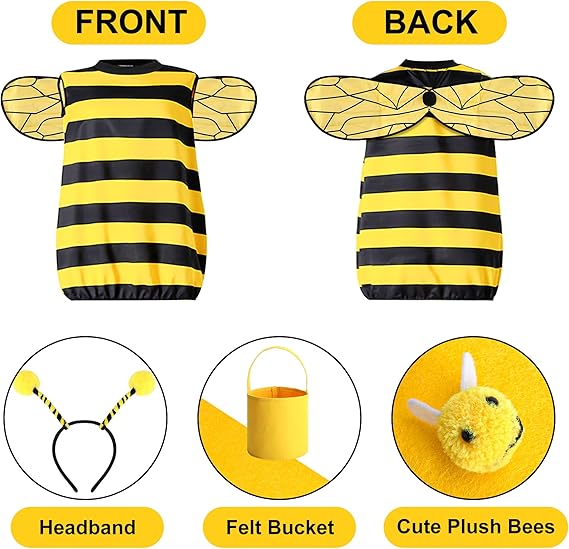 DECOHS Halloween Queen Bee and Beekeeper Costume, Halloween Cosplay Bees Beekeeping Suit Outfit for Halloween Party Dress Up - 3