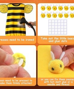 DECOHS Halloween Queen Bee and Beekeeper Costume, Halloween Cosplay Bees Beekeeping Suit Outfit for Halloween Party Dress Up - 5