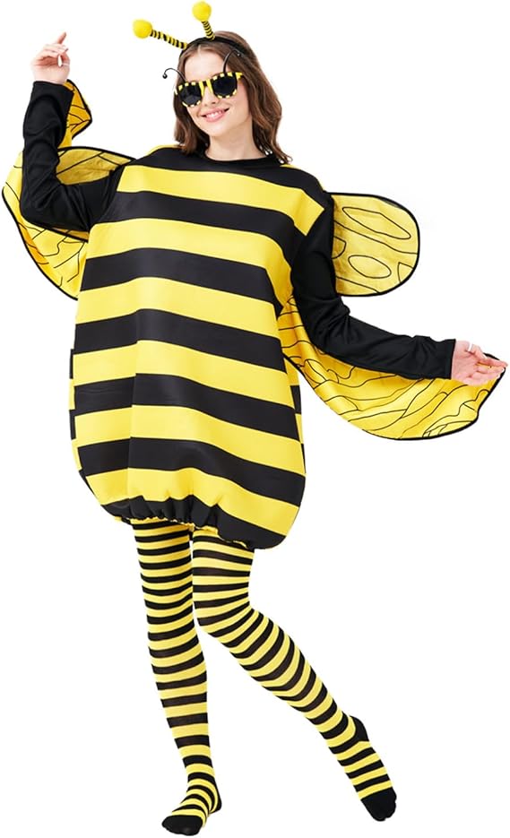 Max Fun Bee Costume for Adults Bumble Bee Dress Up Halloween Cosplay Accessories for Women - 1
