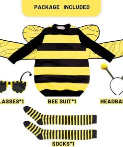 Max Fun Bee Costume for Adults Bumble Bee Dress Up Halloween Cosplay Accessories for Women - 2