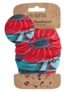 Karma Bee Headband for Women - Wide - Fabric Headband and Stretchy Hair Scarf - Light Blue - 5