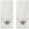 SKL Home Farmhouse Bee Hand Towel Set, White 16x25 - 1