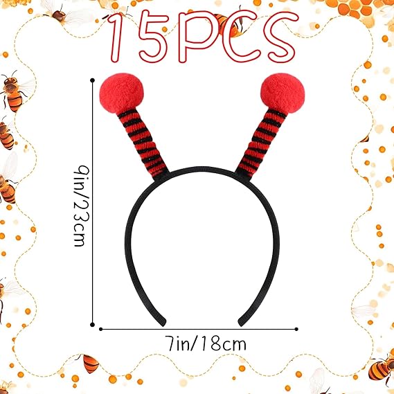 15pcs Party Bee Tentacle Headwear Cute Been Hair Bands for Girls,Party Bee Decoration Headbands - 2