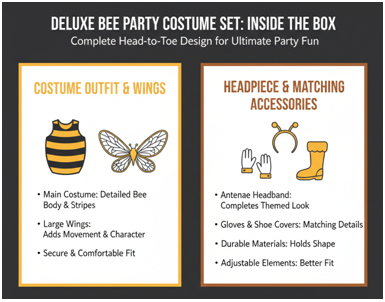 Deluxe Bee Party Costume Set, Deluxe Bee Party Costume Set for Memorable and Stylish Celebrations