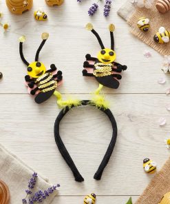 4 Pcs Bee Headbands Boppers Tentacle Hair Bands Spring Summer Garden Theme Party Headwear Photo Props Accessories - 3