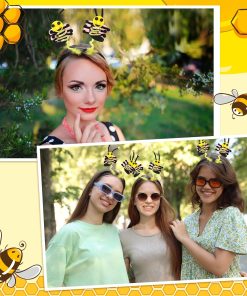 4 Pcs Bee Headbands Boppers Tentacle Hair Bands Spring Summer Garden Theme Party Headwear Photo Props Accessories - 5