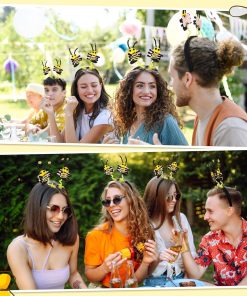 4 Pcs Bee Headbands Boppers Tentacle Hair Bands Spring Summer Garden Theme Party Headwear Photo Props Accessories - 6