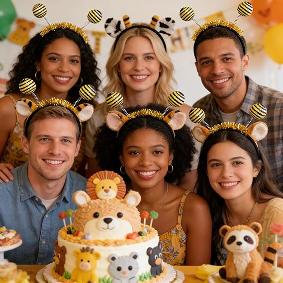 Bee Tentacle Headbands 2PCS Bee Antenna Ball Headbands Yellow Bee Hair Bands for Halloween Birthday Party Supplies - 4