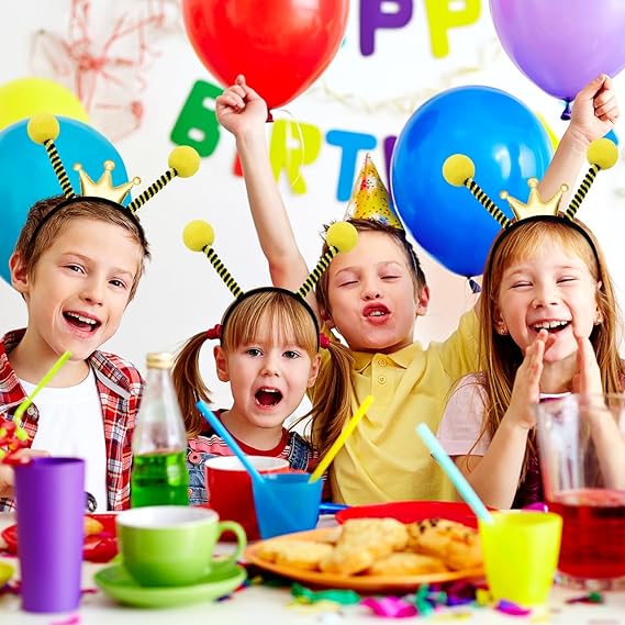 FRCOLOR Bee Costume Headbands 9Pcs Hair Bands for Party Cute Bee Hair Hoop Halloween Costume Headband for Kids Adult Accessories Birthday Party Favors - 3