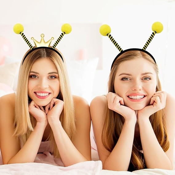 FRCOLOR Bee Costume Headbands 9Pcs Hair Bands for Party Cute Bee Hair Hoop Halloween Costume Headband for Kids Adult Accessories Birthday Party Favors - 5