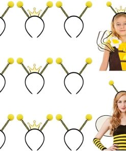 FRCOLOR Bee Costume Headbands 9Pcs Hair Bands for Party Cute Bee Hair Hoop Halloween Costume Headband for Kids Adult Accessories Birthday Party Favors - 6