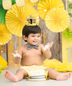 Little Bee 1st Birthday High Chair Decor - Smash Cake Banner, Sweet Party Decorations, Bee Day Theme with Hat - 4