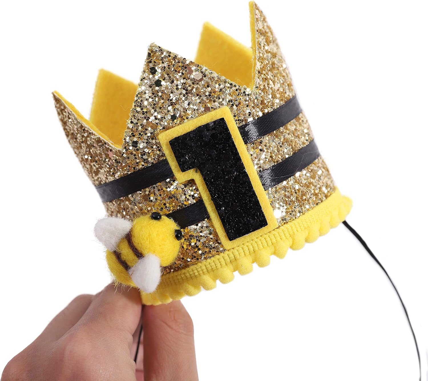 Little Bee 1st Birthday High Chair Decor - Smash Cake Banner, Sweet Party Decorations, Bee Day Theme with Hat - 8