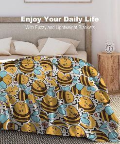 Bee Blanket Gifts for Kids, 40x50 Throw Blanket for Girls, Boys, Cozy Soft Cute Plush Flannel Throw for Couch Bed Sofa - 6