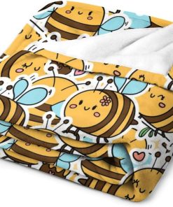 Bee Blanket Gifts for Kids, 40x50 Throw Blanket for Girls, Boys, Cozy Soft Cute Plush Flannel Throw for Couch Bed Sofa - 8