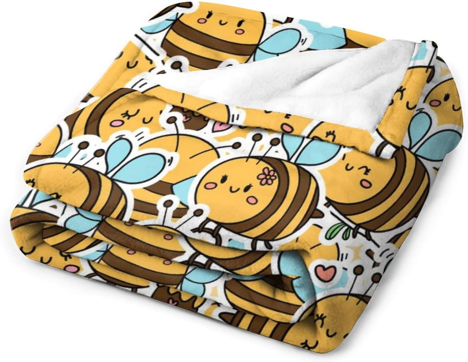 Bee Blanket Gifts for Kids, 40x50 Throw Blanket for Girls, Boys, Cozy Soft Cute Plush Flannel Throw for Couch Bed Sofa - 8