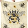 Bee Blanket for Women Kids Soft Flannel Throw Blanket Cute Bee Gifts for Mother's Day Birthday Christmas Holidays(50x60 Inch) - 1