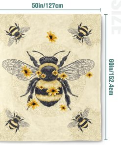 Bee Blanket for Women Kids Soft Flannel Throw Blanket Cute Bee Gifts for Mother's Day Birthday Christmas Holidays(50x60 Inch) - 3