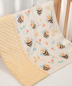 Bee Kid Blankets for Girls - 30 x 40 Soft Minky Blanket with Double Layer Dotted Backing - Gifts for Girl on Birthday Christmas - 5