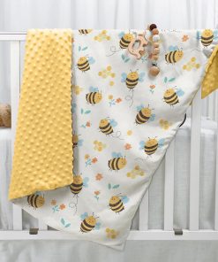 Bee Kid Blankets for Girls - 30 x 40 Soft Minky Blanket with Double Layer Dotted Backing - Gifts for Girl on Birthday Christmas - 6