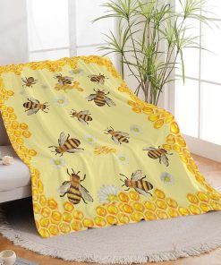Bee Throw Blanket Bee Stuff Gifts for Kids Girls Boys Adults Women Man Soft Cozy Warm Plush Fluffy Fuzzy Fleece Blanket Decor 40X50 - 5