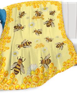 Bee Throw Blanket Bee Stuff Gifts for Kids Girls Boys Adults Women Man Soft Cozy Warm Plush Fluffy Fuzzy Fleece Blanket Decor 40X50 - 7