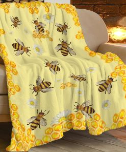 Bee Throw Blanket Bee Stuff Gifts for Kids Girls Boys Adults Women Man Soft Cozy Warm Plush Fluffy Fuzzy Fleece Blanket Decor 40X50 - 8