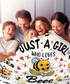 Cute Bee Blanket Bee Gifts for Women,Bees Lovers Throw Blanket,Funny Birthday Bees Themed Gifts for Girls Kids Adults Women 50x 40 - 4