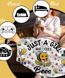 Cute Bee Blanket Bee Gifts for Women,Bees Lovers Throw Blanket,Funny Birthday Bees Themed Gifts for Girls Kids Adults Women 50x 40 - 5