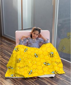 Honeycomb Cute Bee Yellow Blankets for Couch Sofa Bed Fleece Throw Blanket Super Soft Lightweight Warm Gift for Kids Women Indoor Home Decor 40x30 for Pets - 5