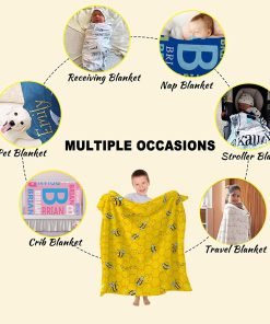 Honeycomb Cute Bee Yellow Blankets for Couch Sofa Bed Fleece Throw Blanket Super Soft Lightweight Warm Gift for Kids Women Indoor Home Decor 40x30 for Pets - 7