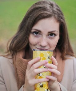 Yellow Bee Coffee Mug - Insulated 20 Oz Tumbler with Lid and Straw for Bee Lovers - 3