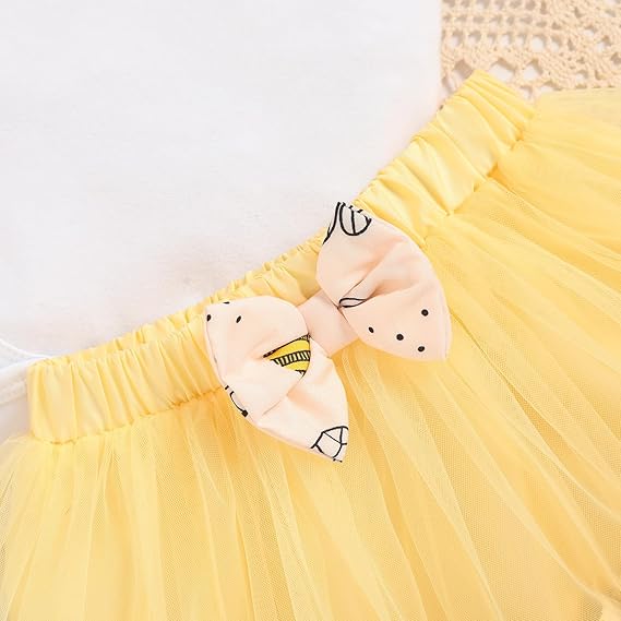 GRNSHTS Baby Girl Birthday Cake Smash Outfit Toddler Girl My 1st Birthday Romper Tutu Skirt with Headband Clothes Set - Image 3