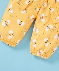 Alternative view of GRNSHTS Infant Baby Girl Bumble Bee Clothes Letter Print Romper Honey Bees Pants Bowknot Headband Outfits Set
