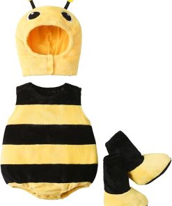 Kuriozud Cute Fuzzy Animal Costume for Baby Girl Boy Halloween Costume Romper with Hat and Leg Warmer 4pcs Cosplay Outfit - 1