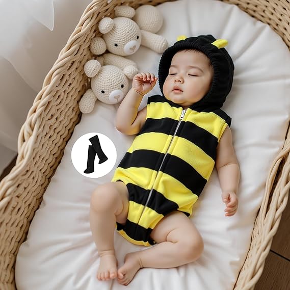 Madjtlqy Baby Halloween Costumes Toddler Girl Boy Outfits Clothes Hooded Romper Jumpsuit With Long Socks - Image 7