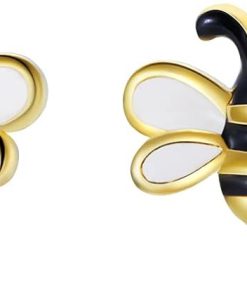 925 Sterling Silver Bee Earrings For Girls Hypoallergenic Earrings Stud For Women Cute Jewelry Gift - 1