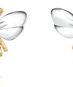 Barzel 18K Gold Plated Shimmering 2-tone Enamel Bumble Bee Stud Earrings 0.5in length For Women - Made in Brazil - 1